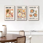 Global Cuisine Canvas Painting – Delicious Food Wall Art Poster – Ravioli, Ramen, Coffee & Pizza Prints for Modern Kitch