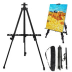Portable Adjustable Metal Sketch Easel, Foldable Travel Easel with Bag, Artist Art Supplie Stand, Outdoor Sketch Drawing