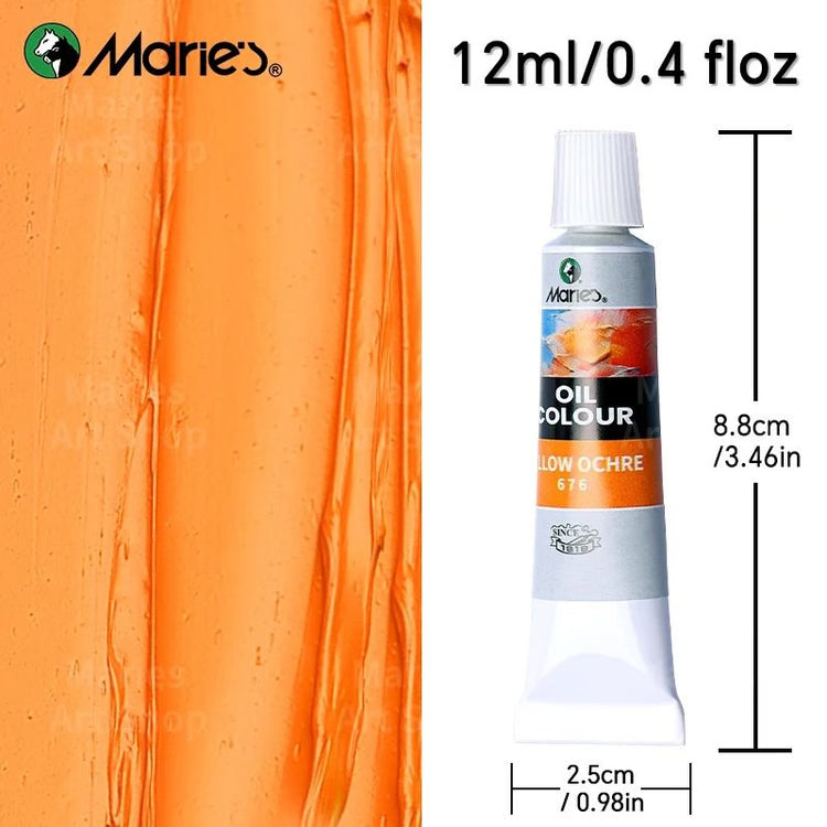 Marie's 19 Piece Oil Paint Set with 12 Colors Pigments and 7 Brushes Artist Painting Kit