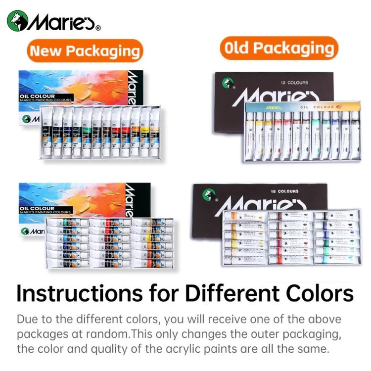 Marie's 19 Piece Oil Paint Set with 12 Colors Pigments and 7 Brushes Artist Painting Kit