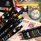 Premium Dual Tip Acrylic Paint Markers for Stone Wood & Calligraphy