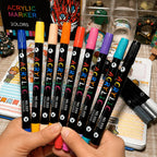 Premium Dual Tip Acrylic Paint Markers for Stone Wood & Calligraphy