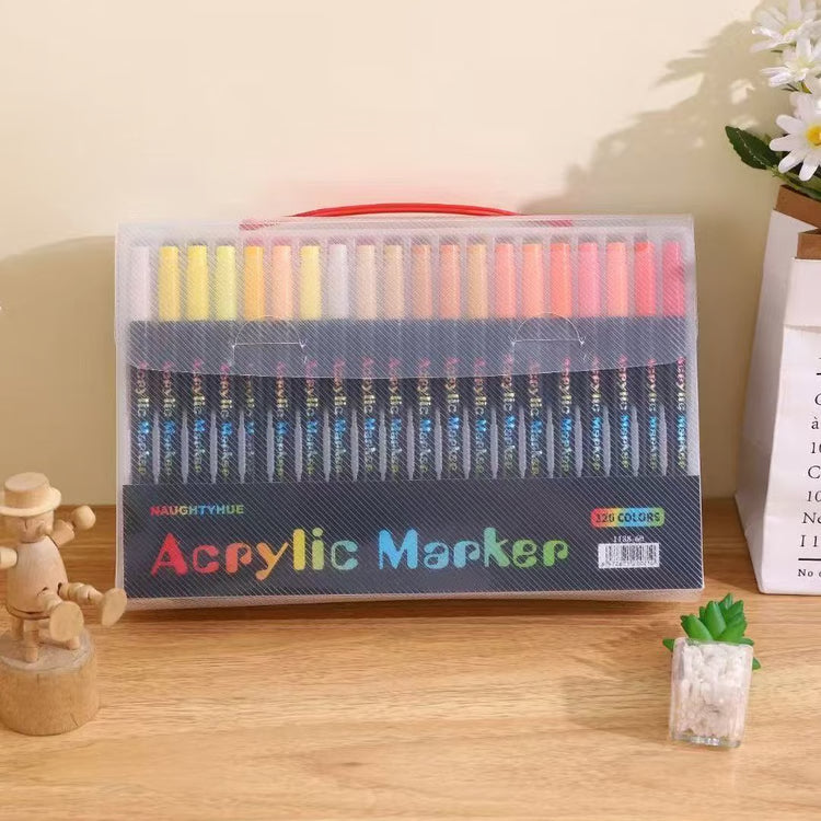 Premium Dual Tip Acrylic Paint Markers for Stone Wood & Calligraphy